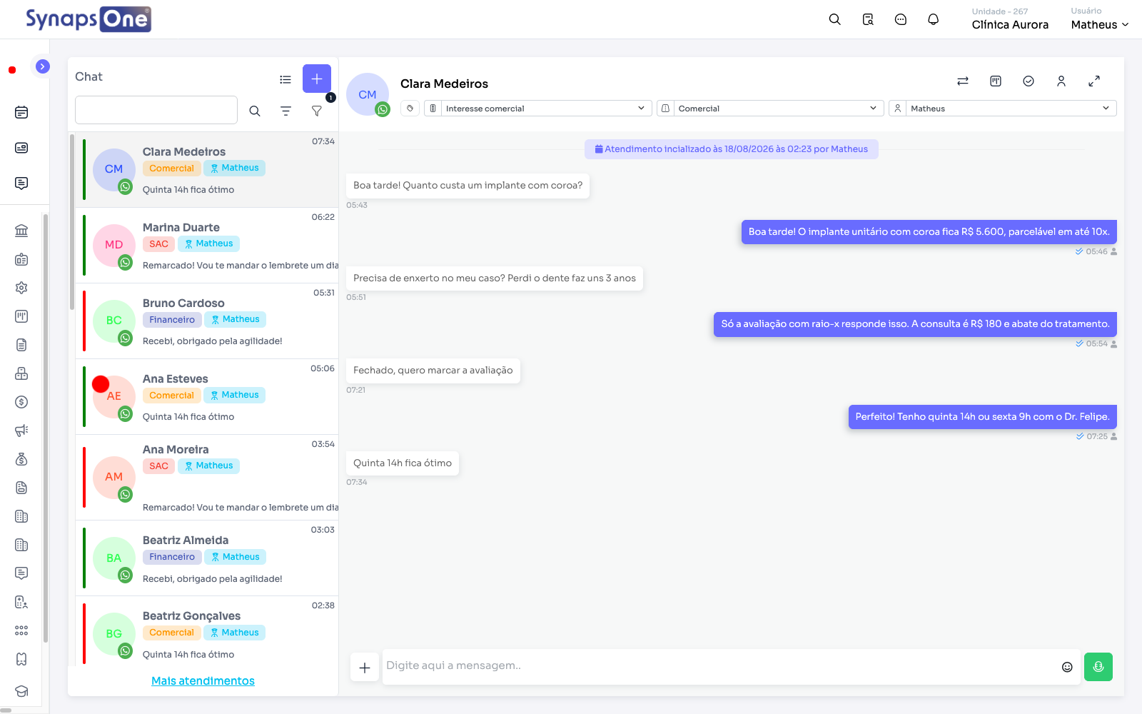 Inbox omnichannel com filas e conversas ativas